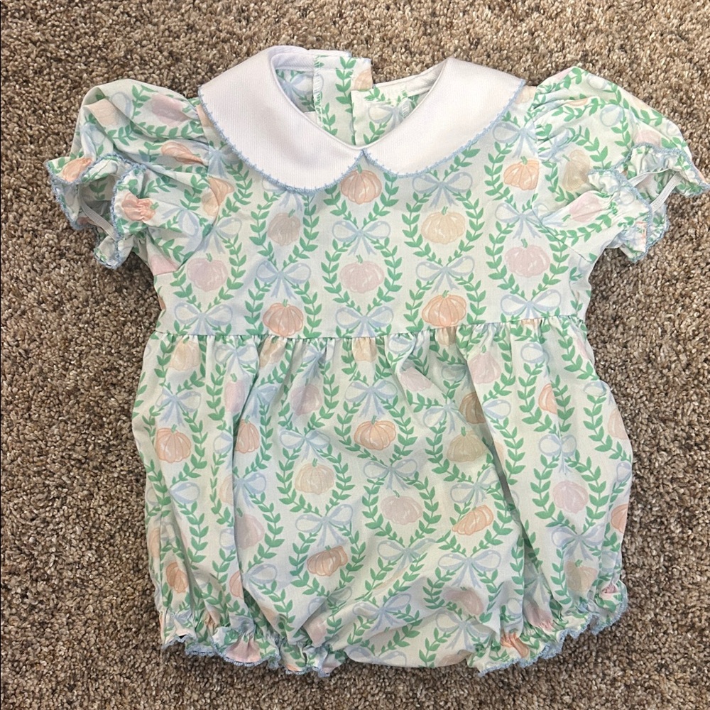 Southern Smocked Company Pumpkin Bubble 9 months
